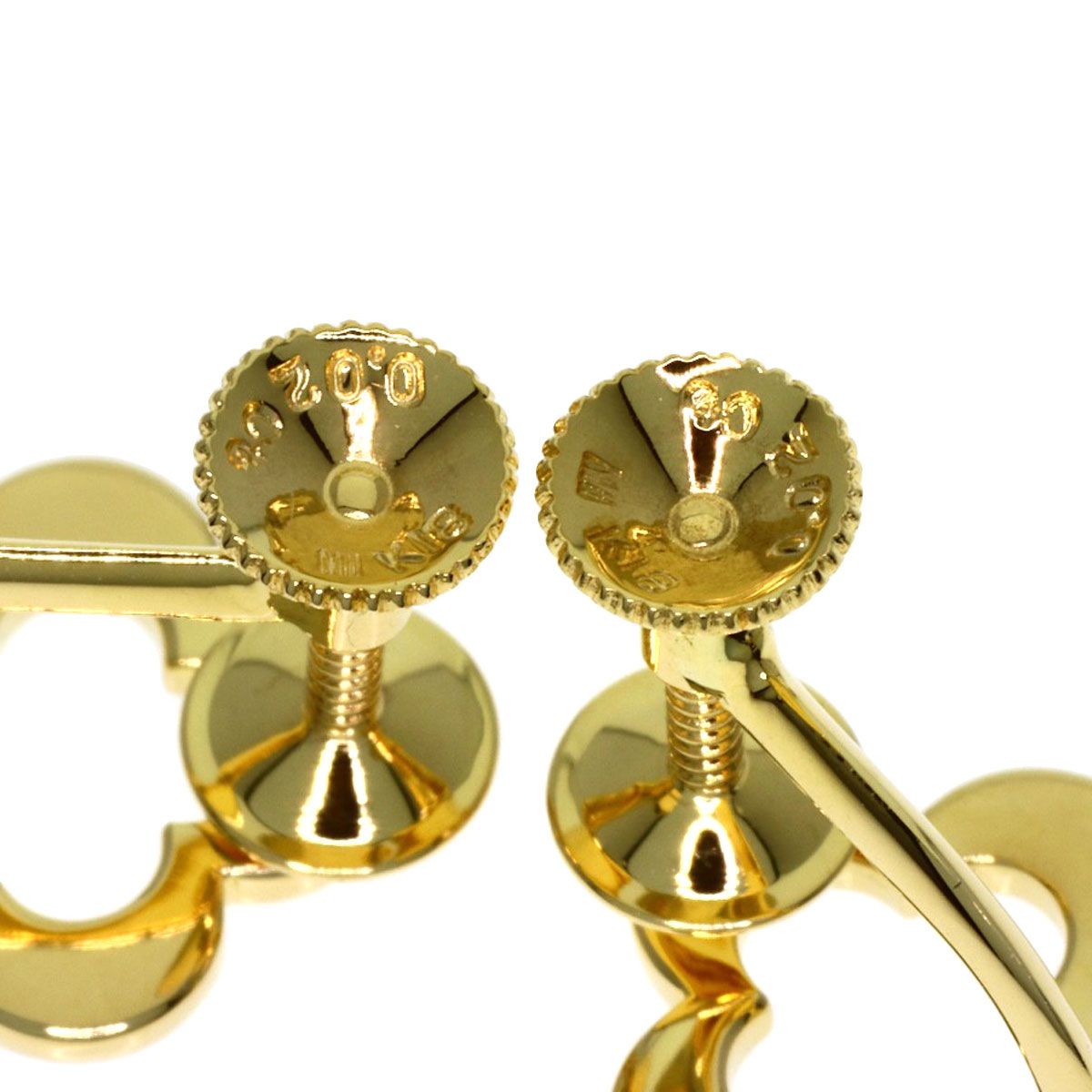 MIKIMOTO ミキモト フラワーモチーフ ダイヤモンド イヤリング K18YG