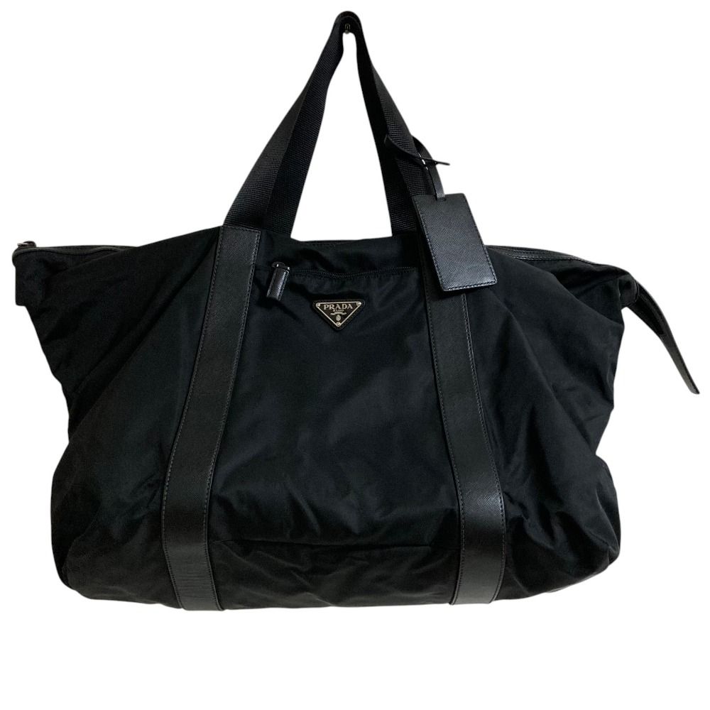 良品 PRADA プラダ ナイロン トートバッグ ボストンバッグ ブラック 