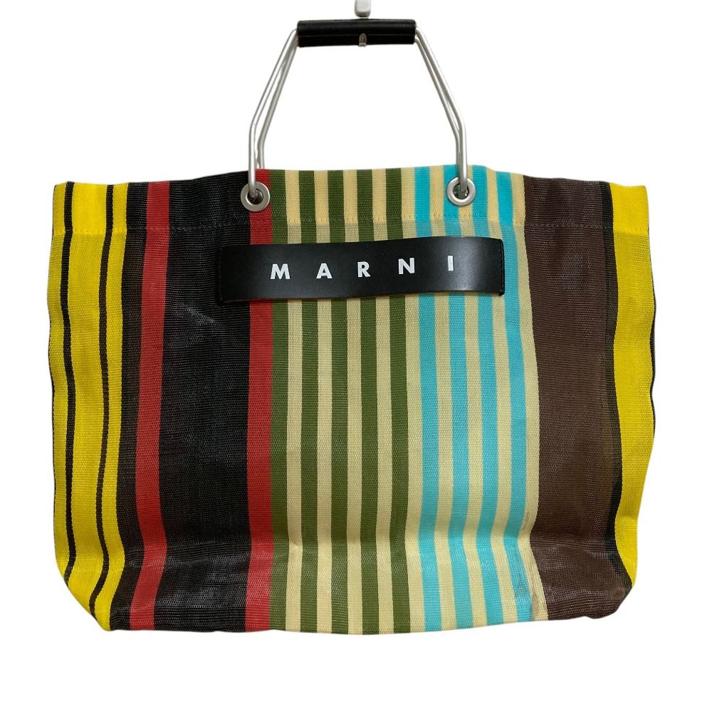 良品 MARNI マルニ マーケット フラワーカフェ ストライプ トート