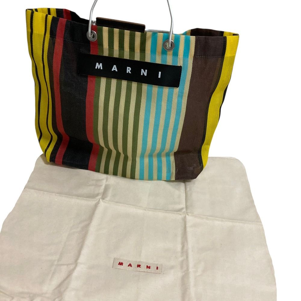 良品 MARNI マルニ マーケット フラワーカフェ ストライプ トート