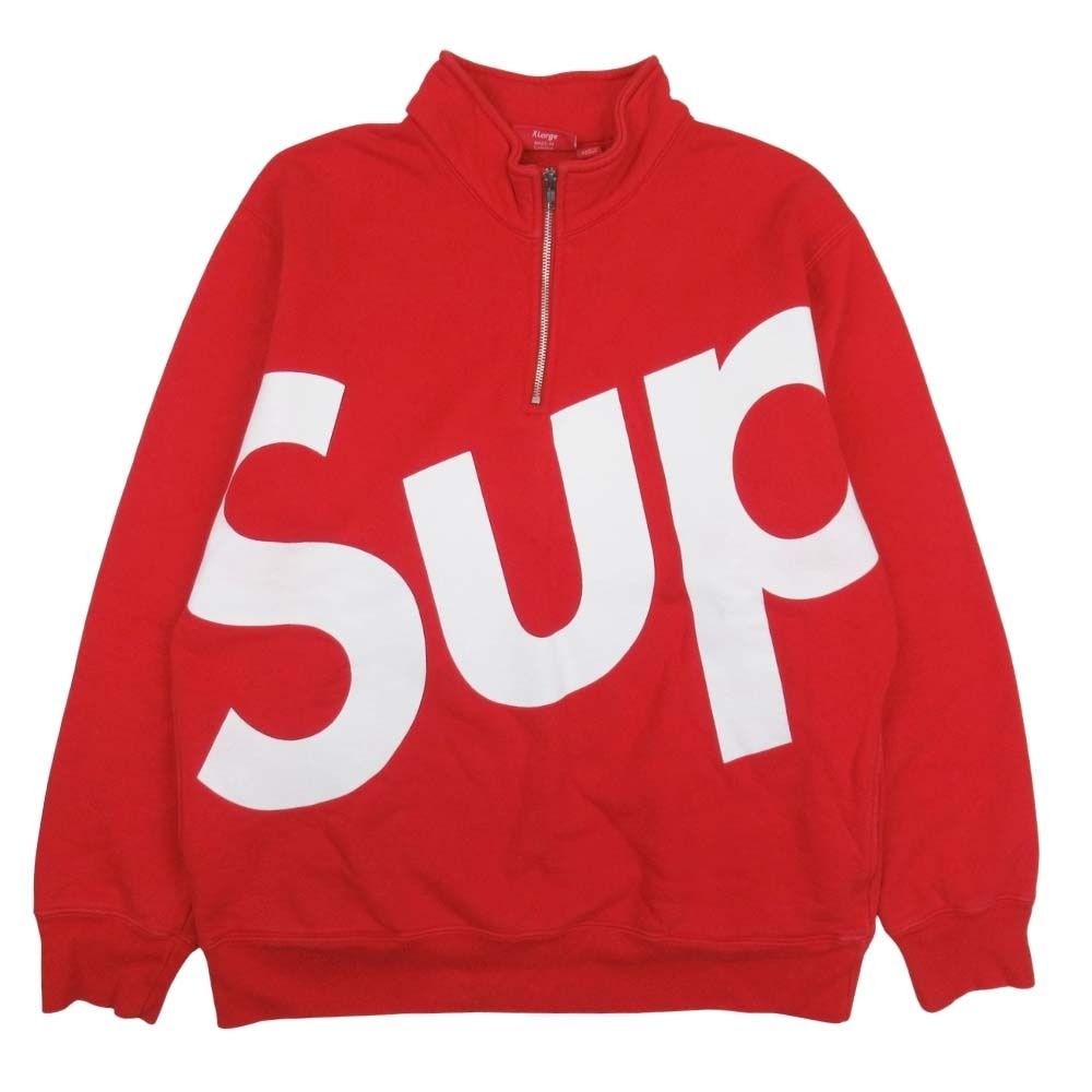 良品 Supreme シュプリーム 15aw BIG Sup Half Zip Pullover ロゴプリント ハーフジップ スウェット プルオーバー トレーナー XL 赤 メンズ 古着 中古 USED 良品 Supreme シュプリーム 15aw BIG Sup Half Zip Pullover ロゴ