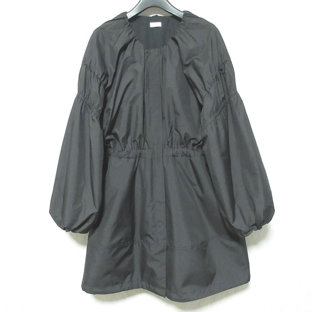 美品 25SS COLUMN コラム ノーカラー ギャザーブルゾン コート 51-140 