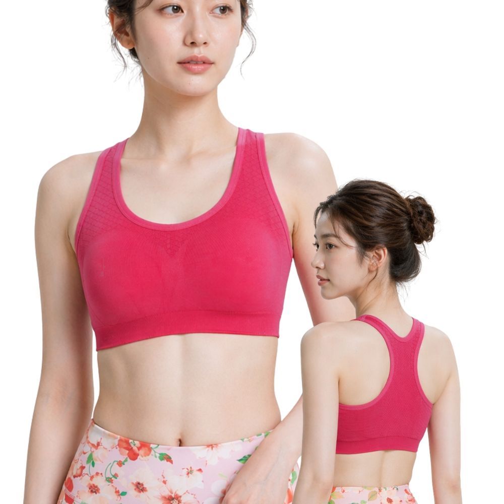 [Official] Yoga Specialty Store Iris Pobra, Unshakable Yoga Bra, Armpit Correction, Large Size, Middle and High School Student Club Activity Fitness Yoga Wear Bra with Cups, Pink