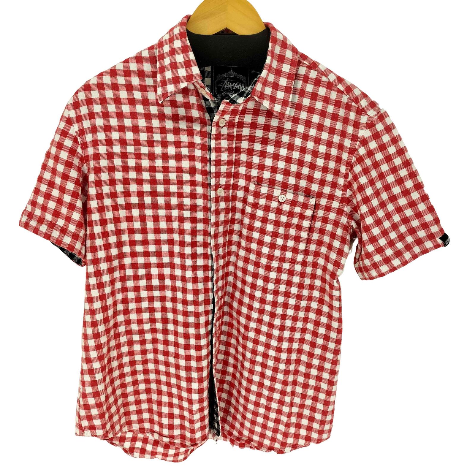 stussy ギンガムチェックシャツ　old stussy ステューシー Stussy ギンガムチェック フランネル 半袖シャツ メンズ