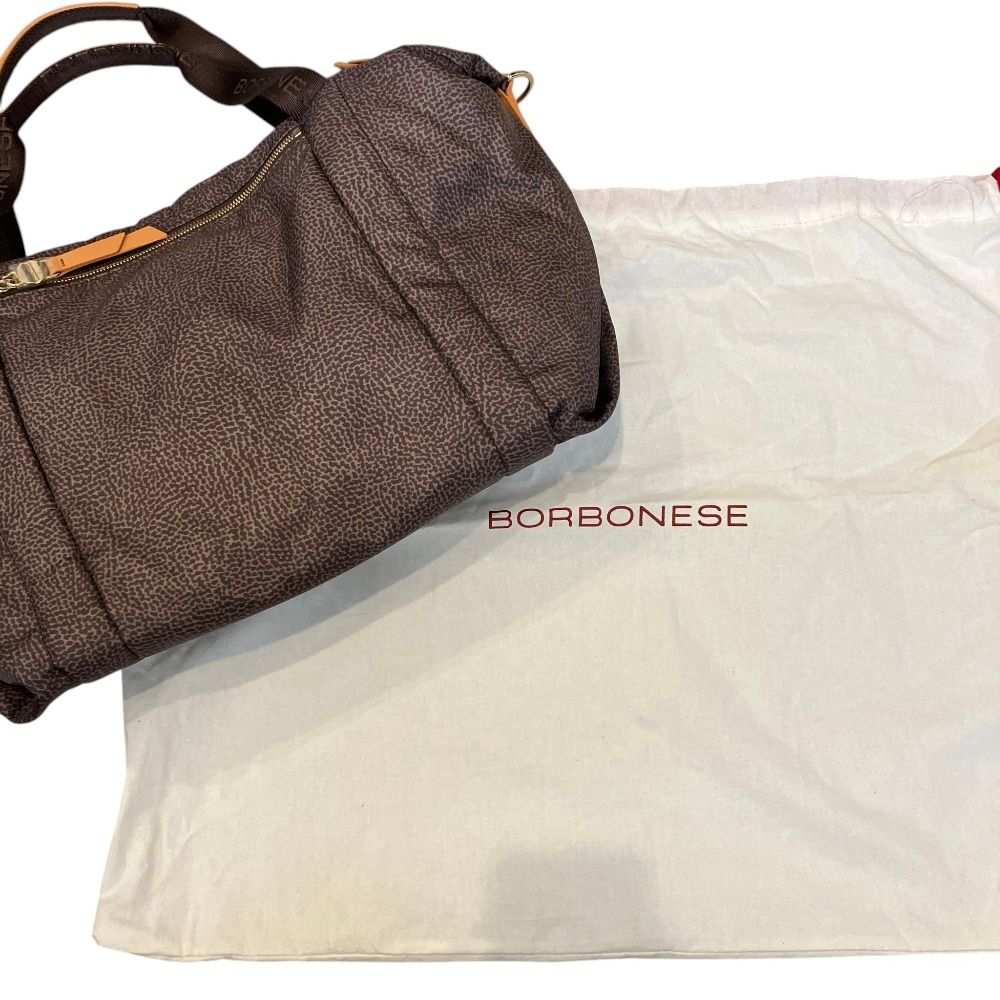 未使用 BORBONESE ボルボネーゼ うずら柄 ナイロン ボストンバッグ
