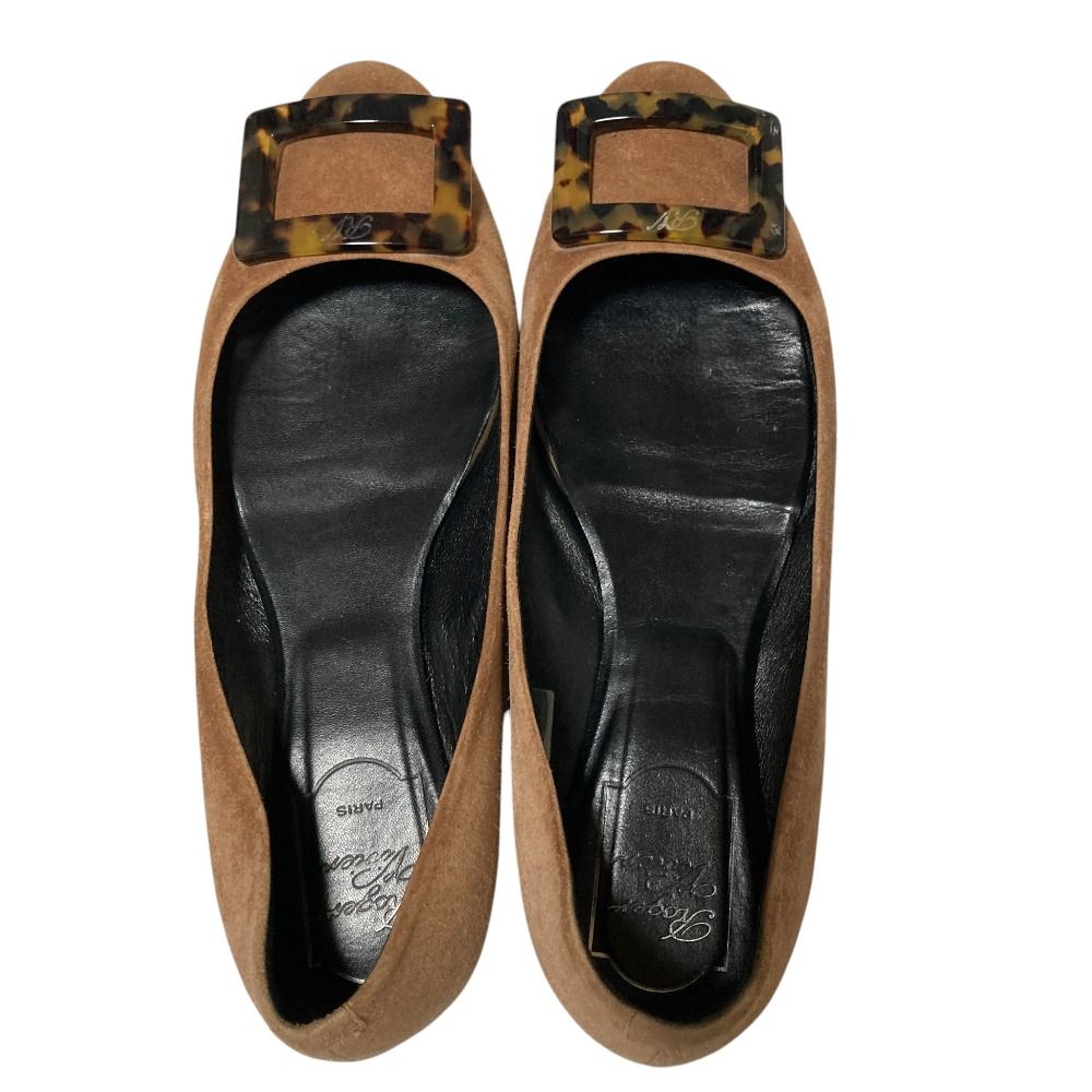 良品 ROGER VIVIER ロジェヴィヴィエ スクエアバックル スエードレザー