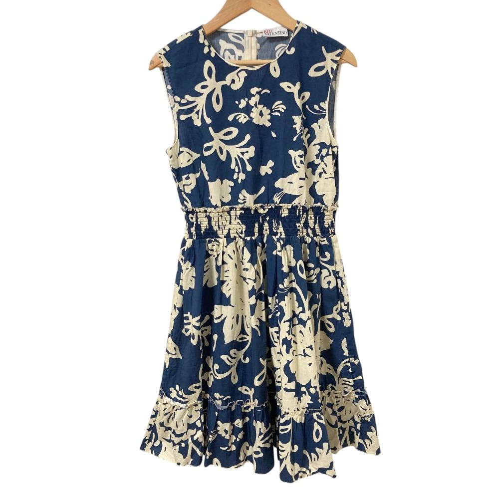 RED VALENTINO ボタニカル フクロウ　ノースリーブワンピース　38 美品 RED VALENTINO レッドヴァレンティノ フラワープリント