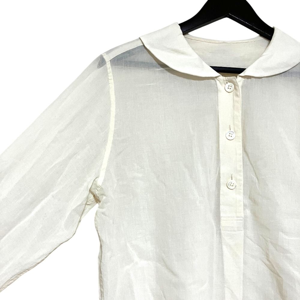 マーガレットハウエル　コットンシルクブラウス　M 美品 25AW MARGARET HOWELL マーガレットハウエル COTTON SILK CHIFFON