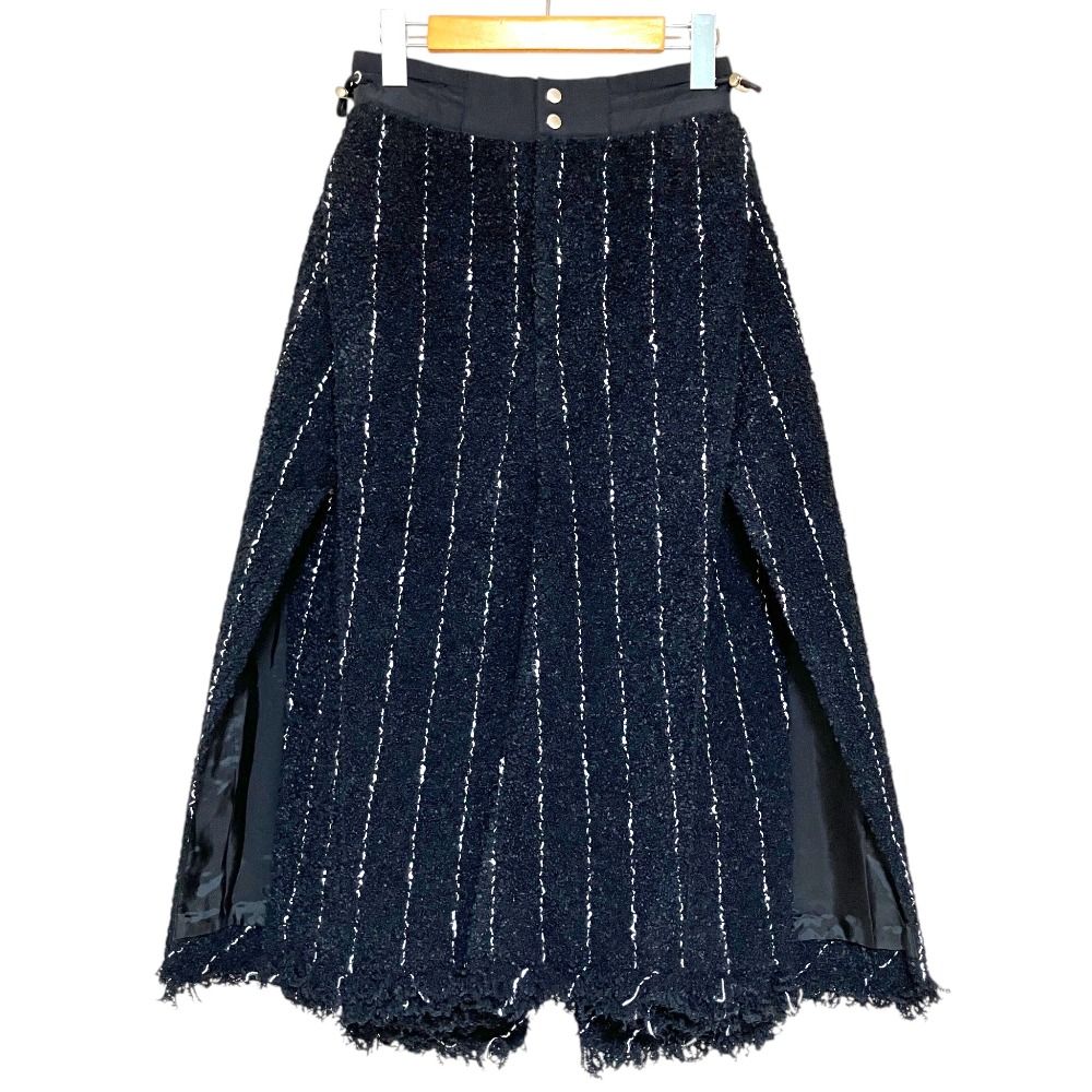 美品 Sacai サカイ 2025年モデル スリット デザイン ツイード スカート