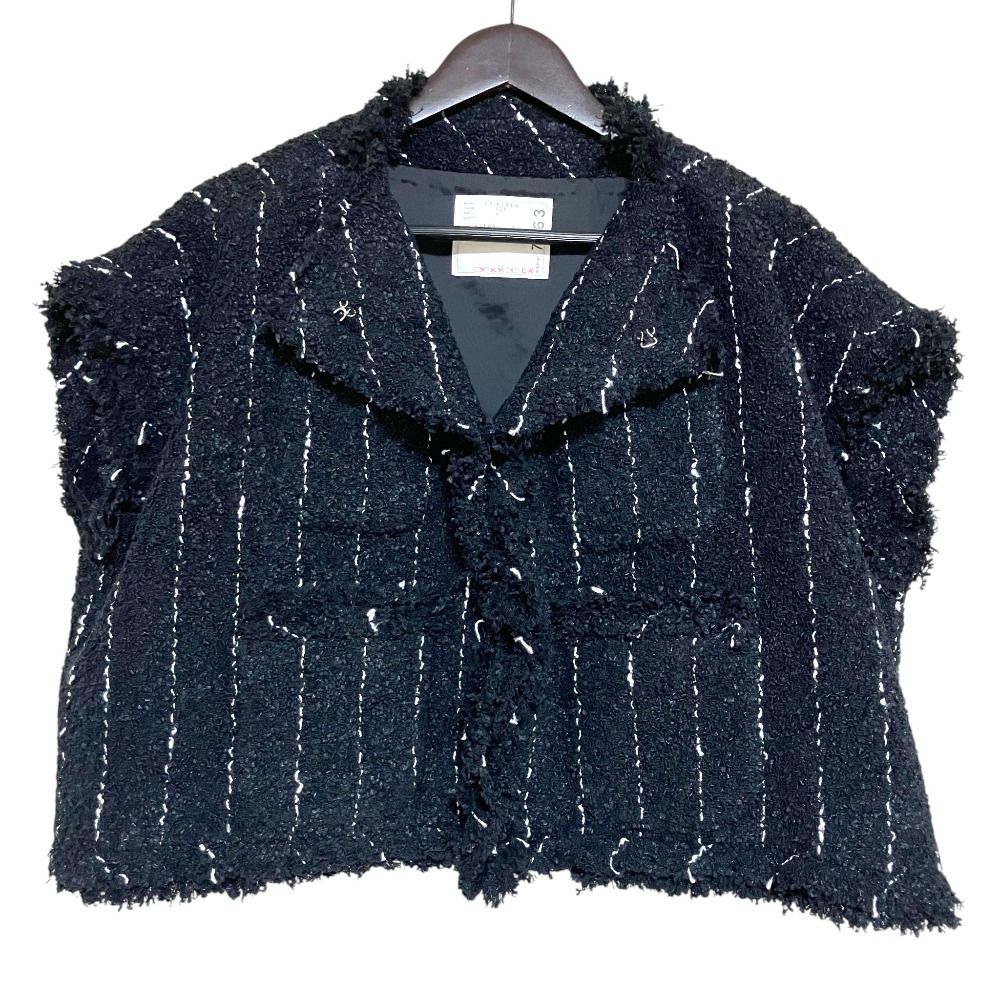 美品 Sacai サカイ 2025年モデル ツイード ベスト ジャケット 25-07663