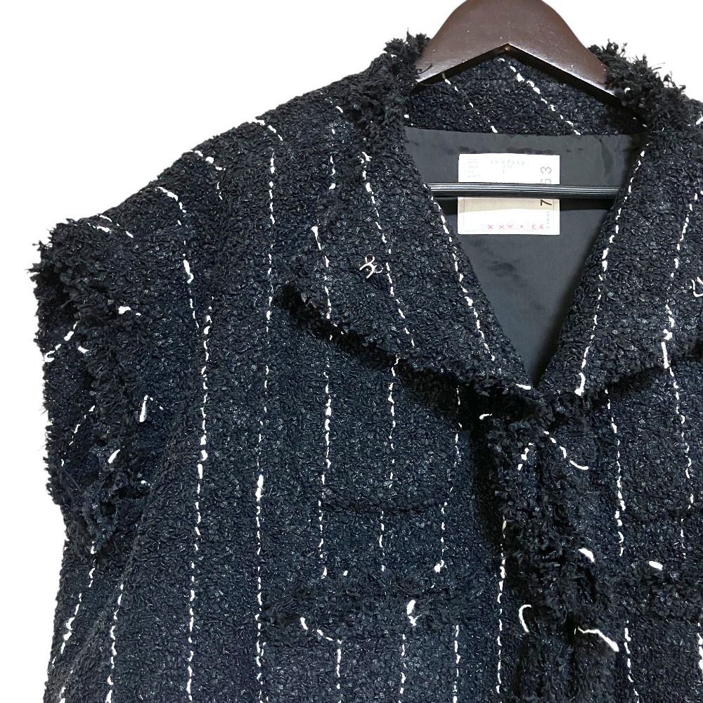 美品 Sacai サカイ 2025年モデル ツイード ベスト ジャケット 25-07663