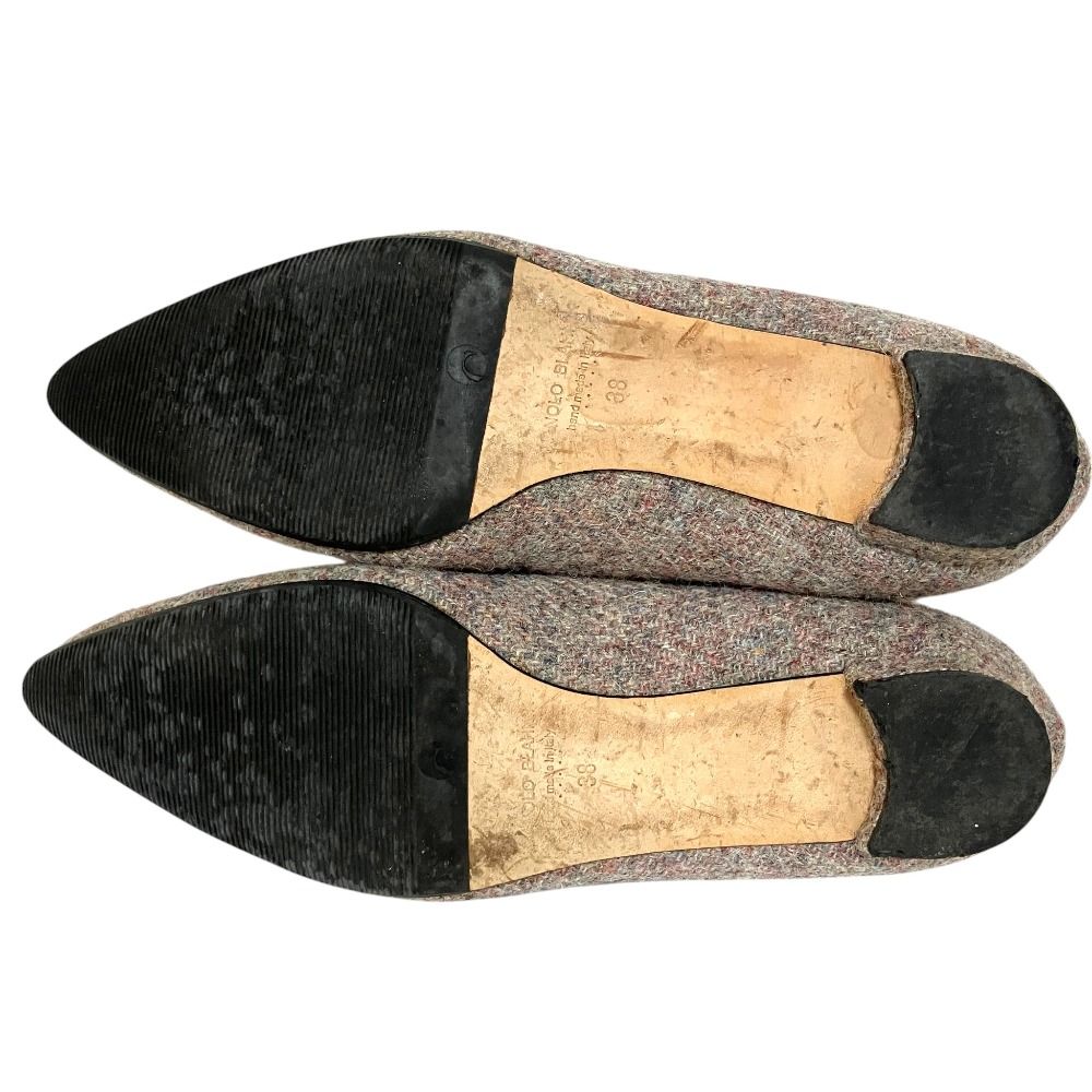 美品 MANOLO BLAHNIK マノロブラニク ハンギシ ビジュー ツイード