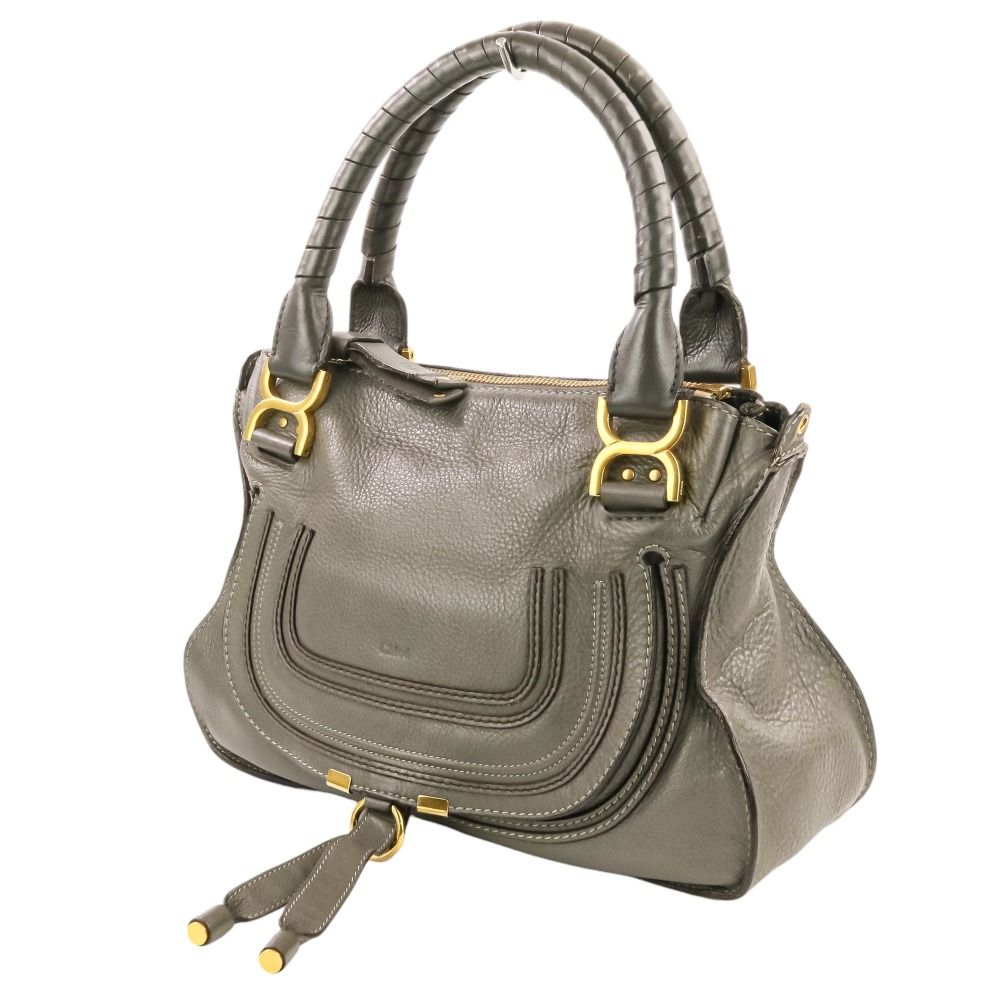 【極美品】クロエ マーシー ハンドバッグ ショルダー 2way グレー系 良品 Chloe クロエ マーシー レザー 2WAY ハンドバッグ ショルダー