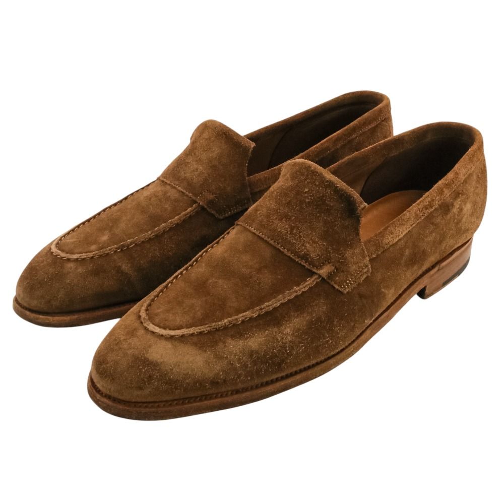 良品 John Lobb ジョンロブ Aley スウェード シューズキーパー付き ローファー シューズ 163394 UK8 約26.5cm ブラウン メンズ 古着 中古 USED 良品 John Lobb ジョンロブ Aley スウェード シューズキーパー付き