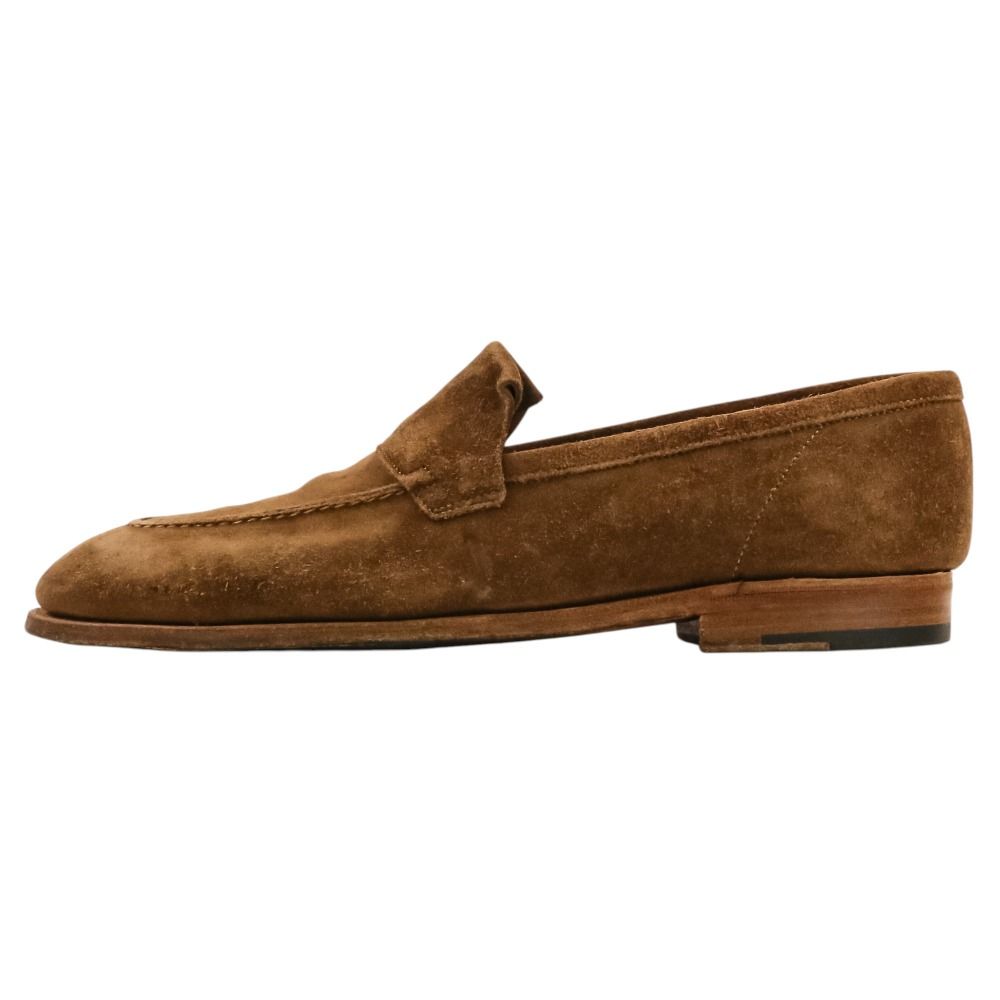 良品 John Lobb ジョンロブ Aley スウェード シューズキーパー付き ローファー シューズ 163394 UK8 約26.5cm ブラウン メンズ 古着 中古 USED 良品 John Lobb ジョンロブ Aley スウェード シューズキーパー付き