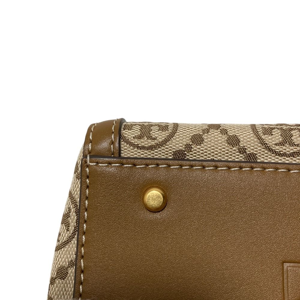 良品 TORY BURCH トリーバーチ Tモノグラム ジャガード ミニ バレル