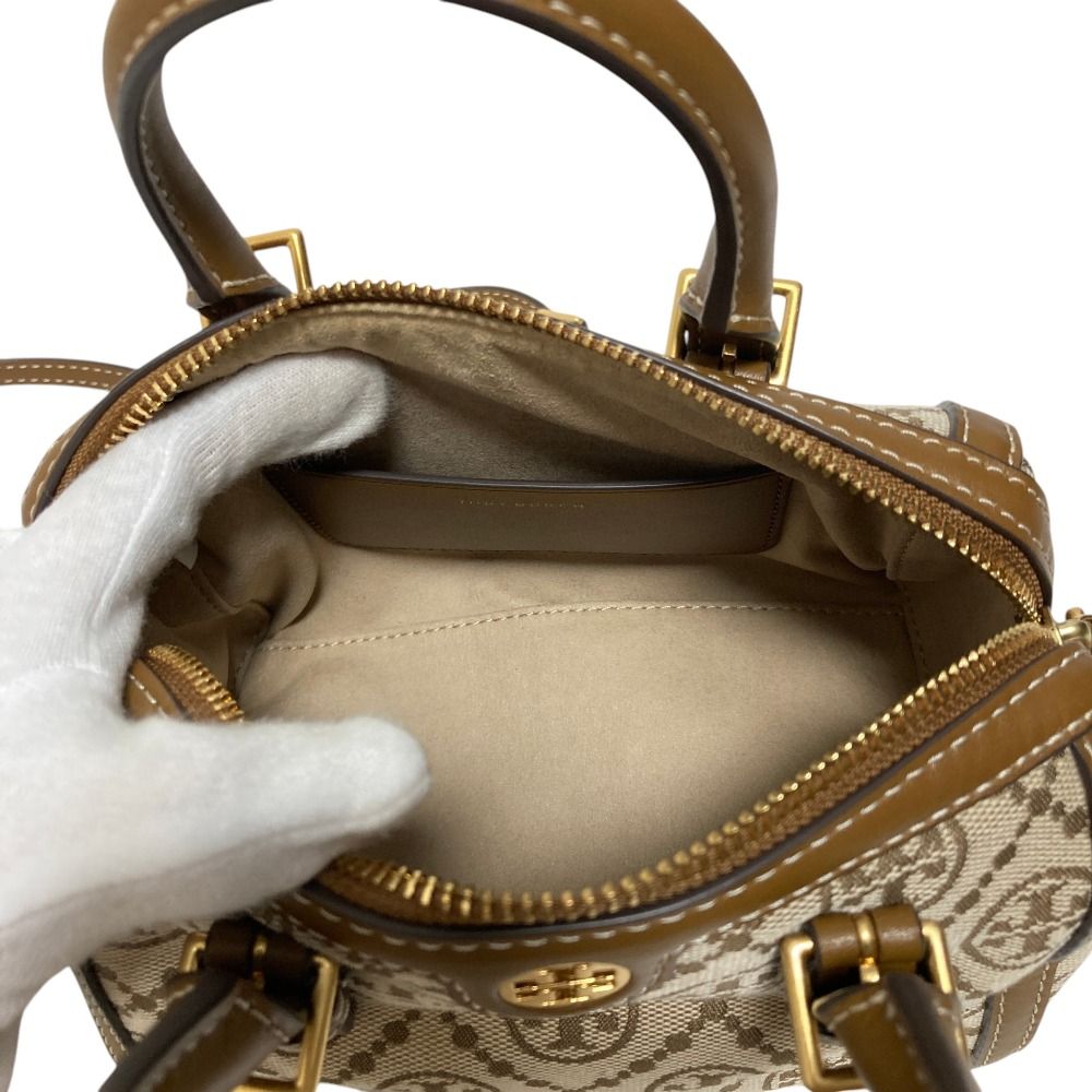 良品 TORY BURCH トリーバーチ Tモノグラム ジャガード ミニ バレル
