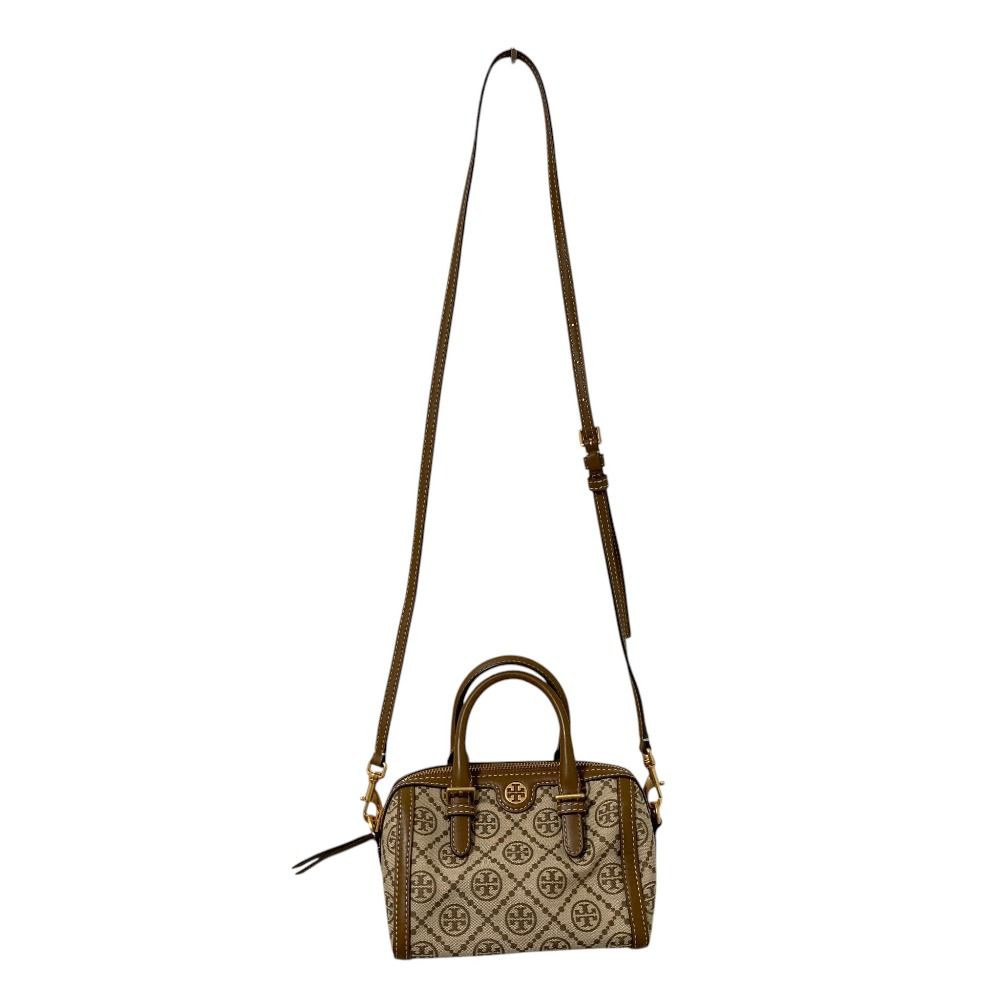 良品 TORY BURCH トリーバーチ Tモノグラム ジャガード ミニ バレル