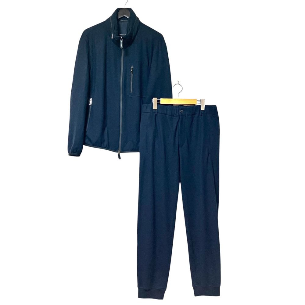 美品 GIORGIO ARMANI ジョルジオアルマーニ 日本限定 カシミヤ ジップアップジャケット イージーパンツ セットアップ 50/48 ネイビー メンズ 古着 中古 USED 美品 GIORGIO ARMANI ジョルジオアルマーニ 日本限定 カシミヤ ジップ