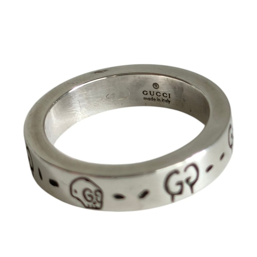 美品 GUCCI グッチ 925 ゴースト スカルリング 指輪 アクセサリー 8号