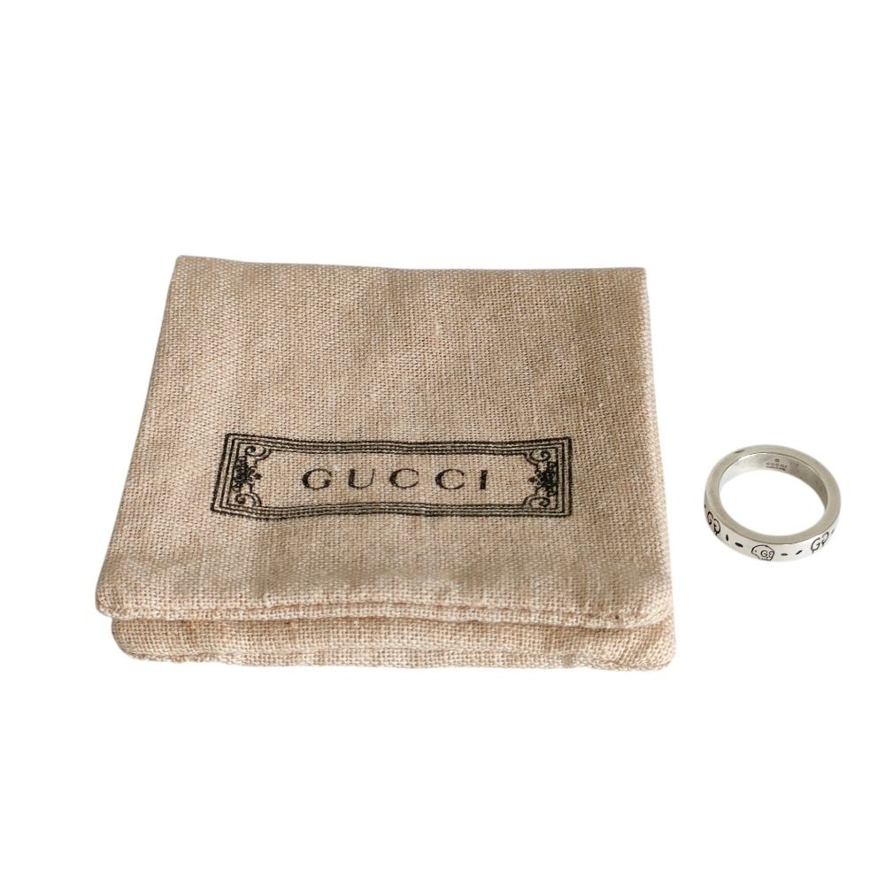 美品 GUCCI グッチ 925 ゴースト スカルリング 指輪 アクセサリー 8号