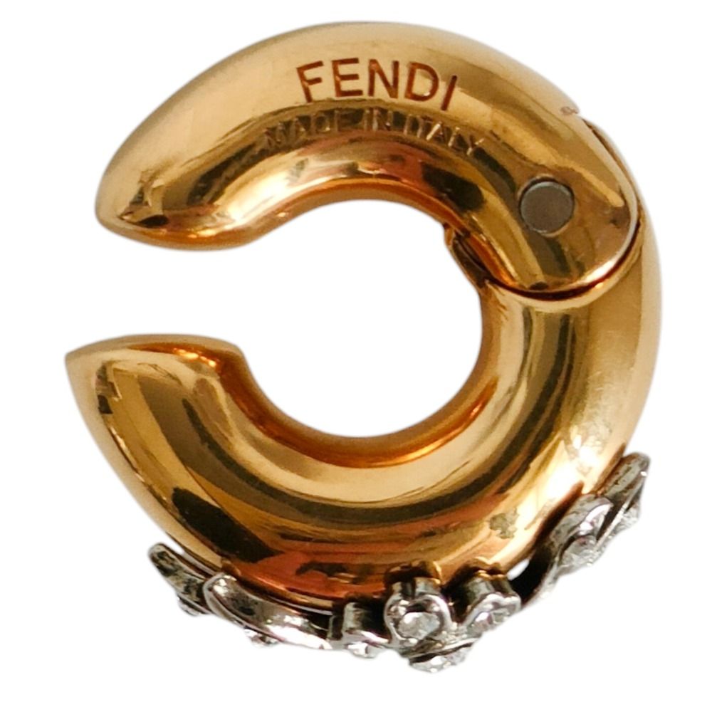 美品 FENDI フェンディ GP ラインストーン 片耳 イヤーカフ
