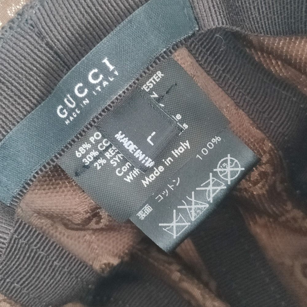 美品 GUCCI グッチ GG柄 キャンバス バケットハット 帽子 030367 L