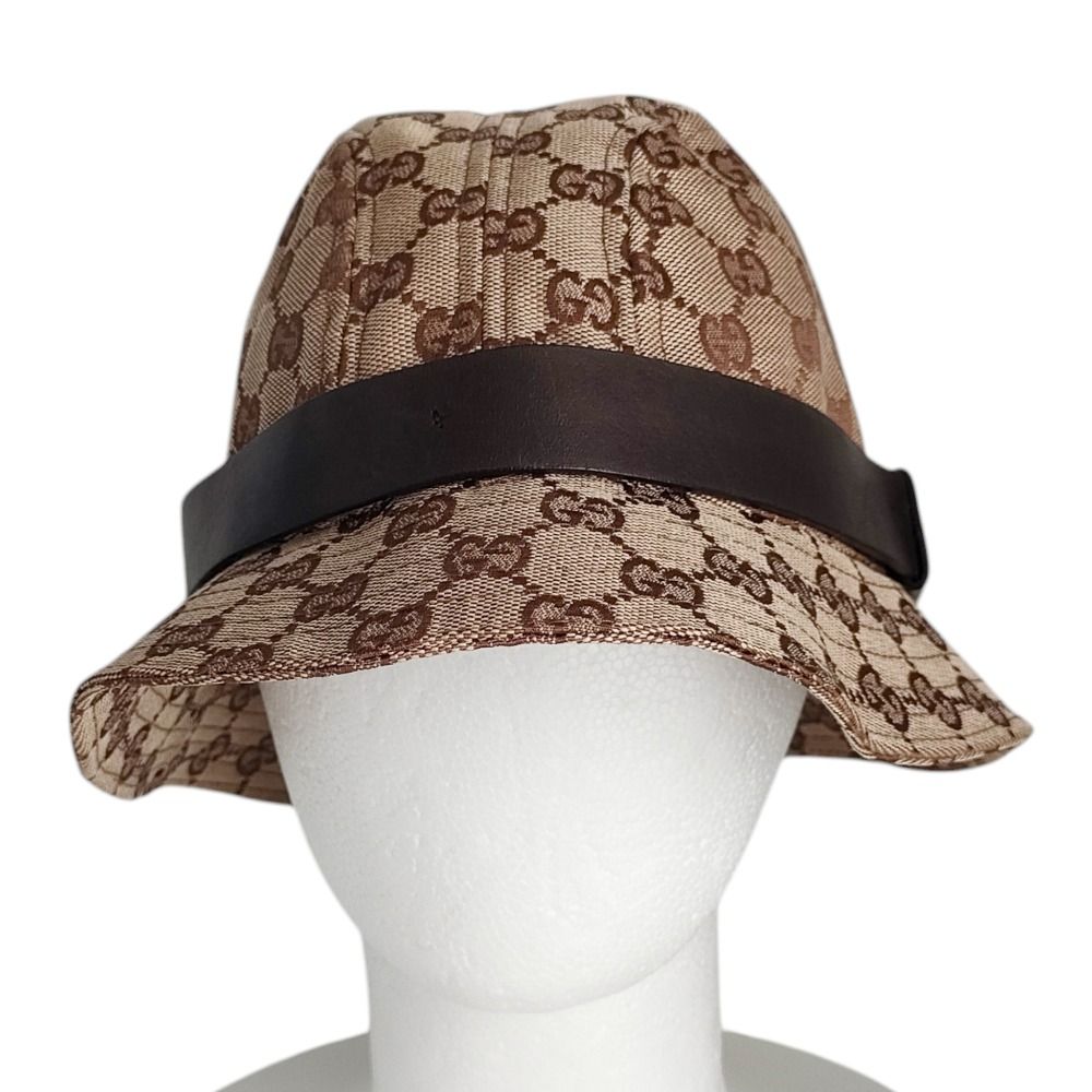 美品 GUCCI グッチ GG柄 キャンバス バケットハット 帽子 030367 L