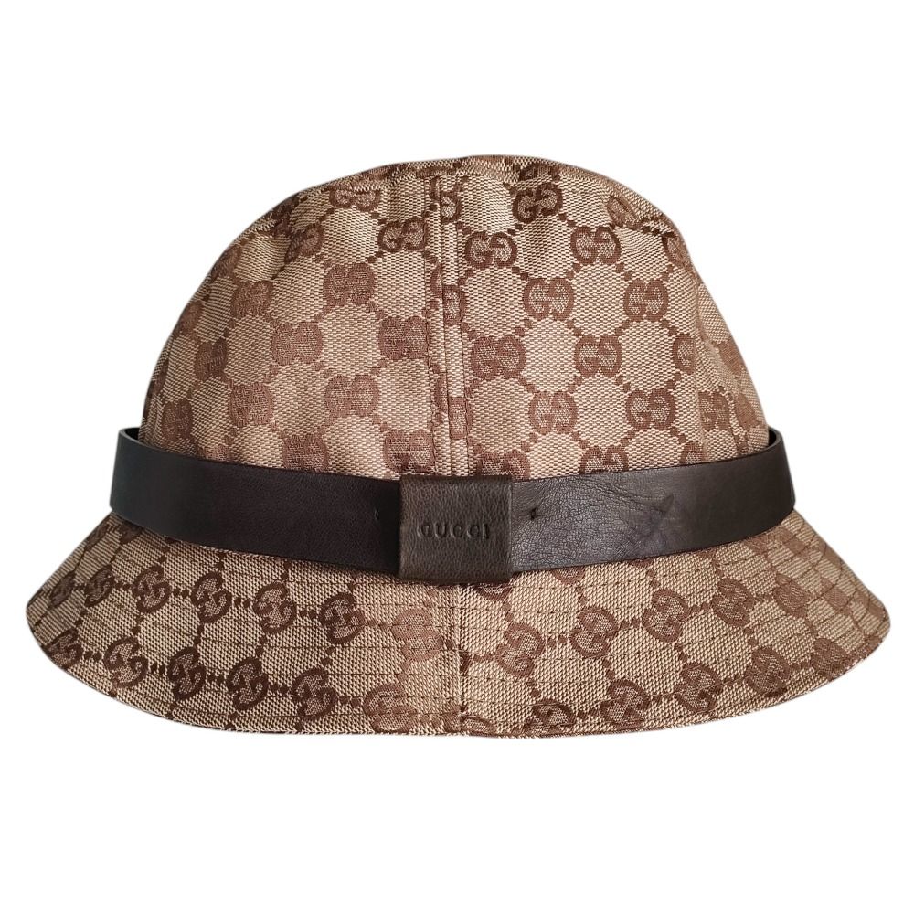 美品 GUCCI グッチ GG柄 キャンバス バケットハット 帽子 030367 L