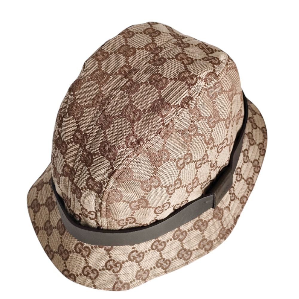 美品 GUCCI グッチ GG柄 キャンバス バケットハット 帽子 030367 L