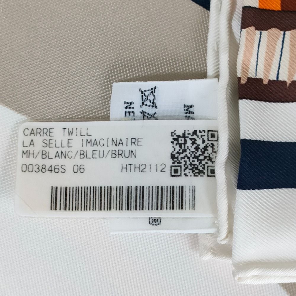 未使用 HERMES エルメス LA SELLE IMAGINAIRE 空想の鞍 カレ90 シルク