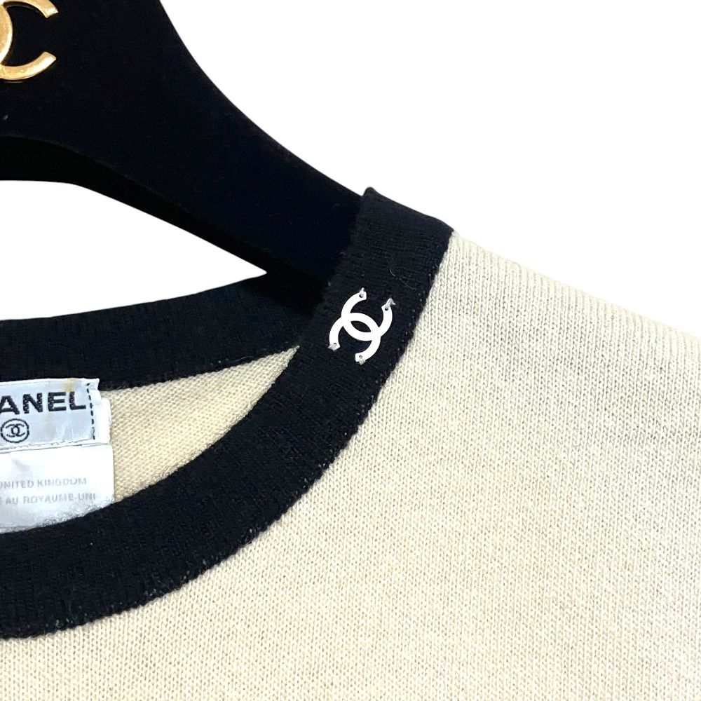02A CHANEL シャネル バイカラー カシミヤ アンサンブルニット ツイン 