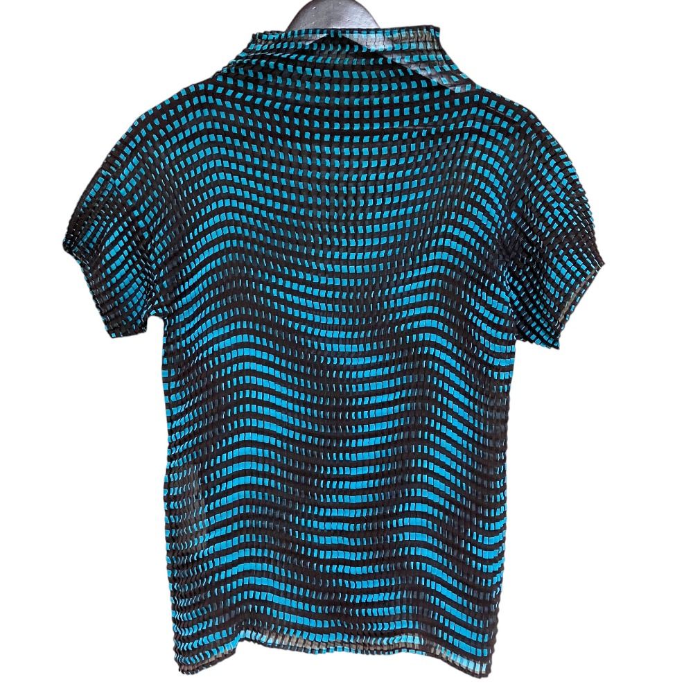 ISSEY MIYAKE プリーツ 半袖 カットソー バイカラー 美品 ISSEY MIYAKE WHITE LABEL イッセイミヤケ ホワイトレーベル 半袖