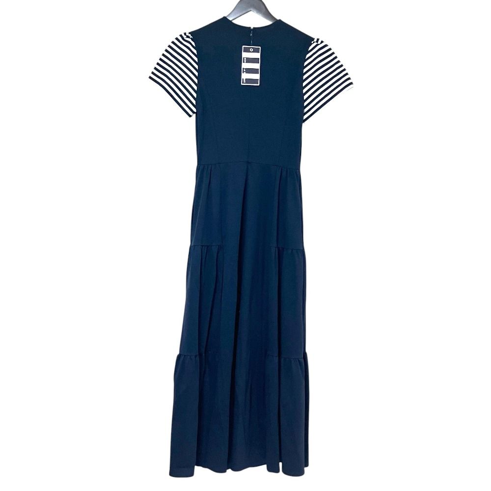 borders balcony 36 WEEKEND MAXI DRESS 紺 未使用 23SS BORDERS at BALCONY ボーダーズアットバルコニー BORDER