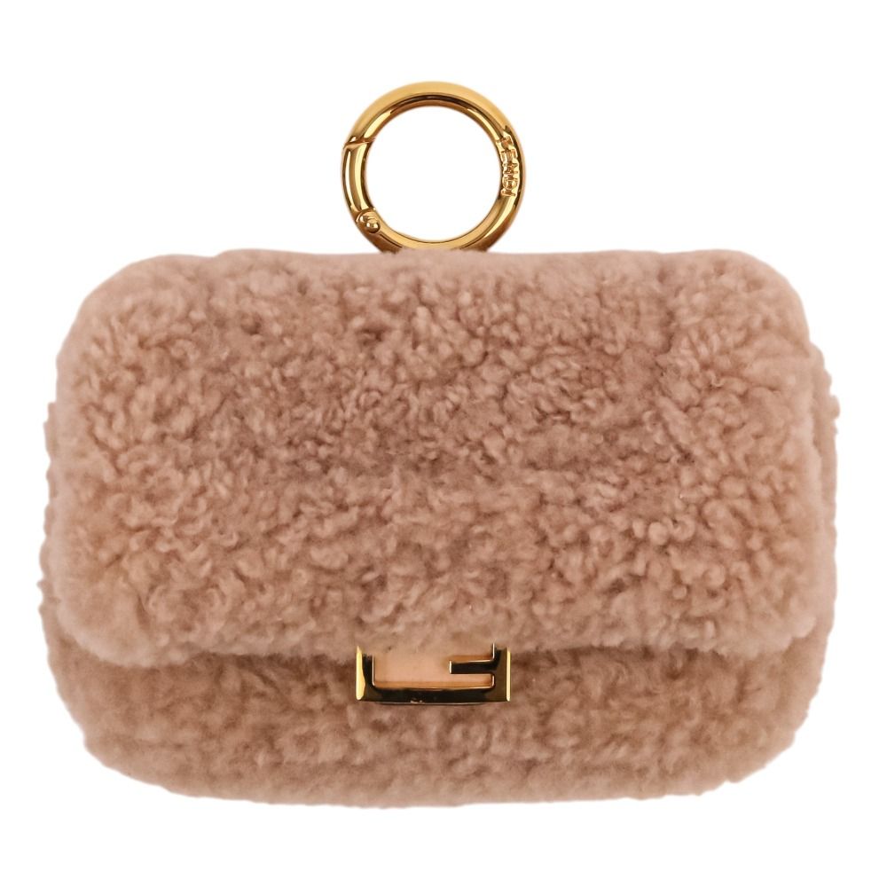 美品 FENDI フェンディ ナノ バゲット ファー チャーム ミニショルダー