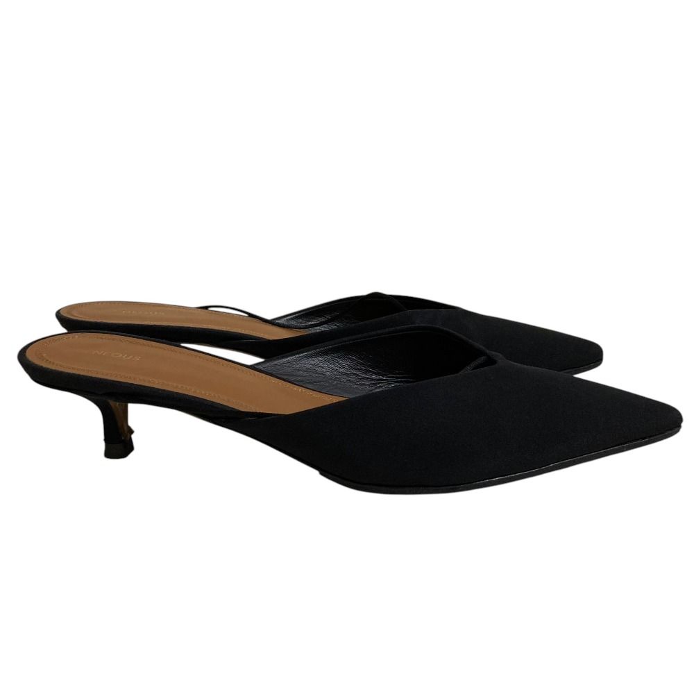 美品 NEOUS ネオアス MAGO FABRIC MULE ポインテッドトゥ ミュール