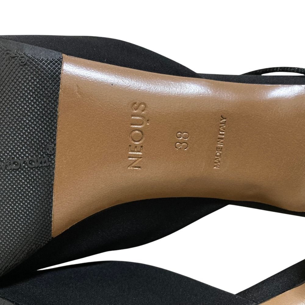 美品 NEOUS ネオアス MAGO FABRIC MULE ポインテッドトゥ ミュール