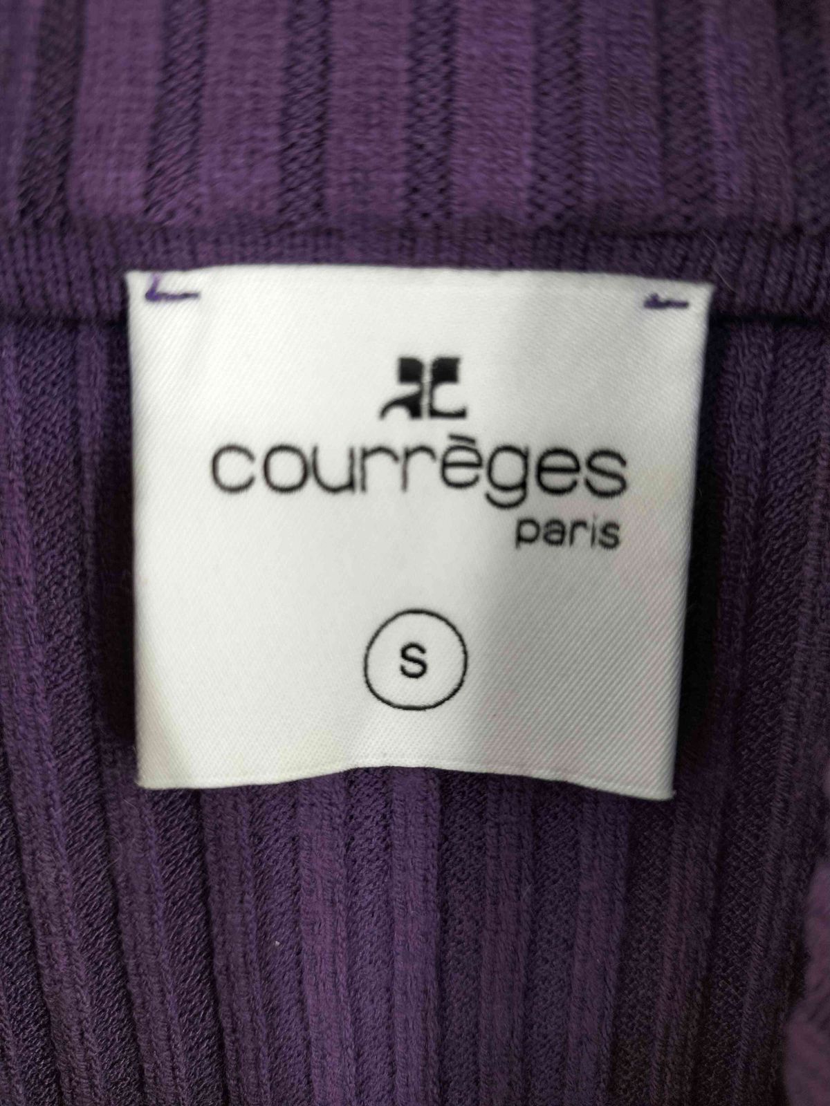 クレージュ courreges ロゴ刺繍 タートルネック リブニット レディース