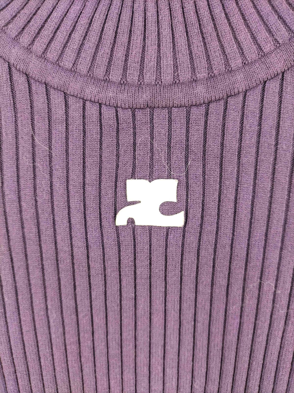 クレージュ courreges ロゴ刺繍 タートルネック リブニット レディース