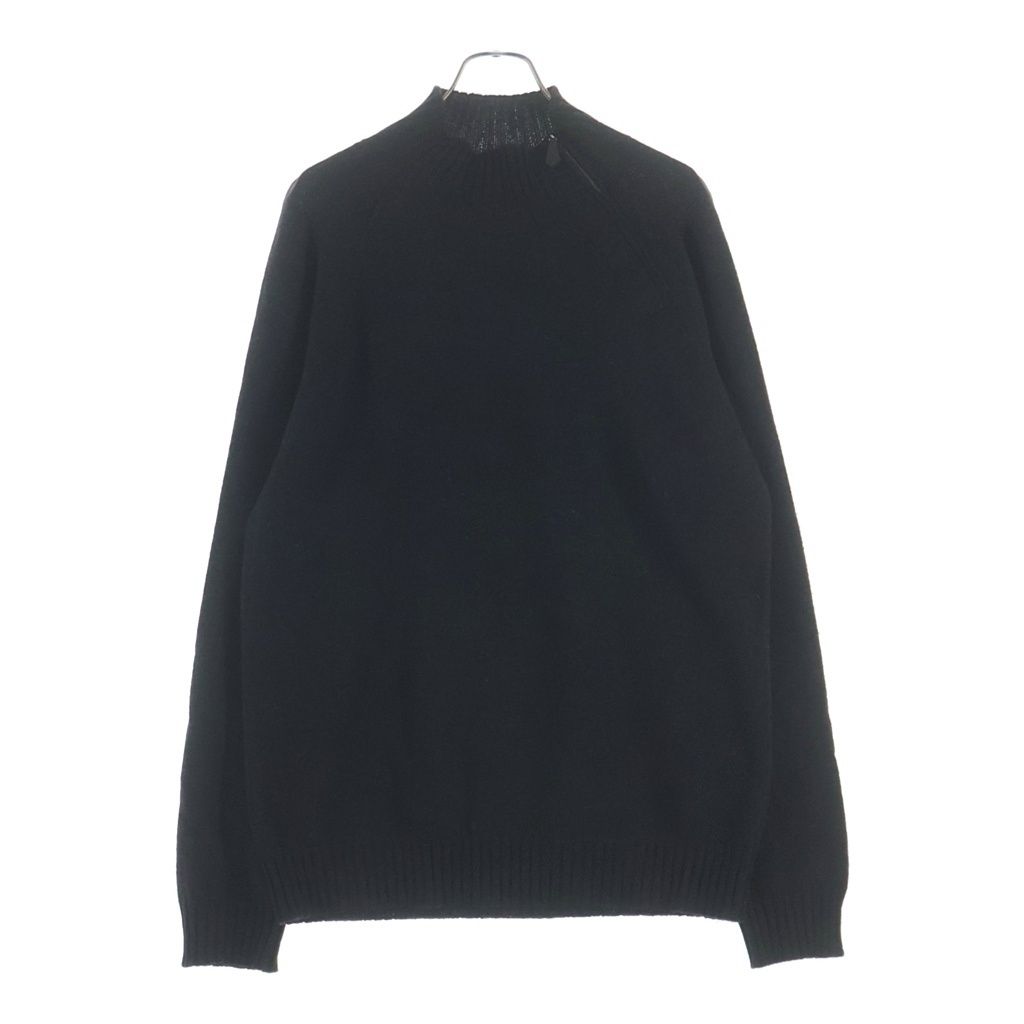 HERMES (エルメス) ネックジップ カシミヤ タートルネックセーター グレー