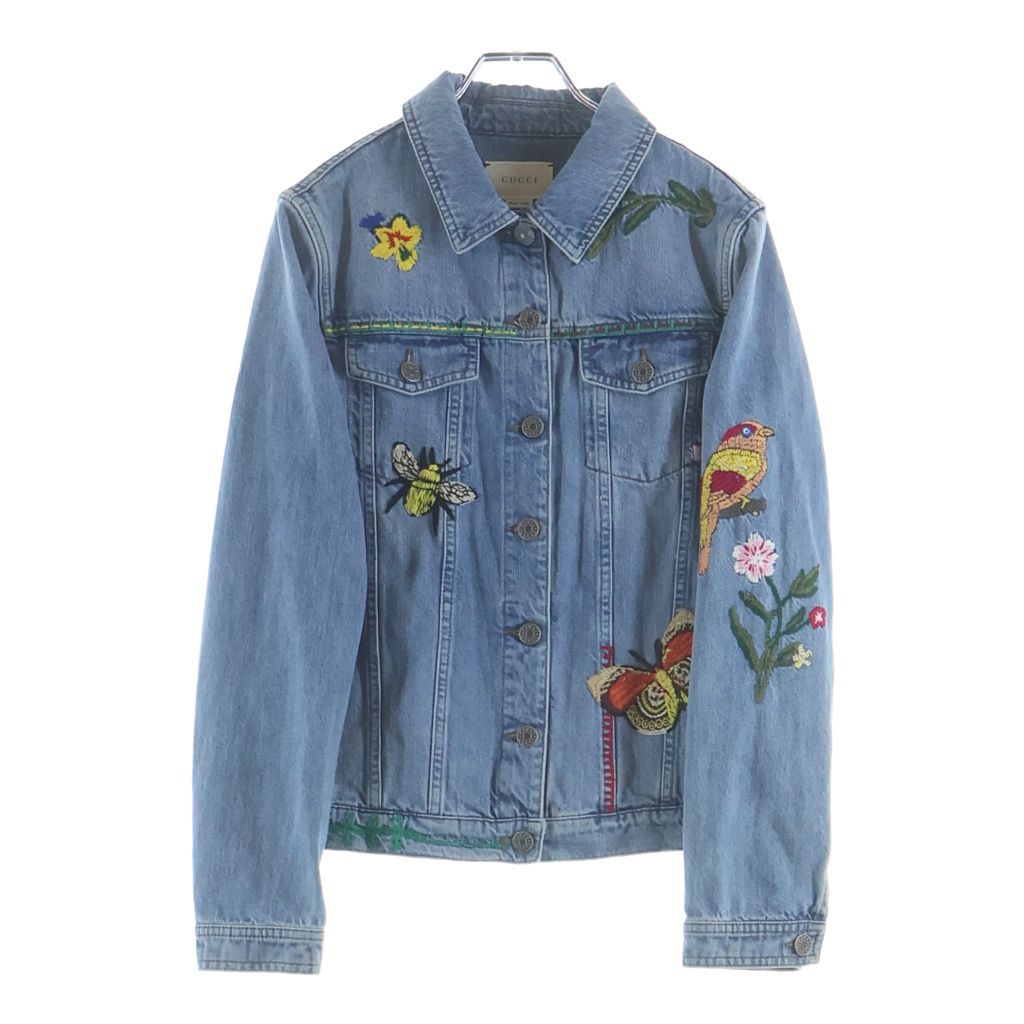 GUCCI (グッチ) 刺繍デニムジャケット トラッカージャケット