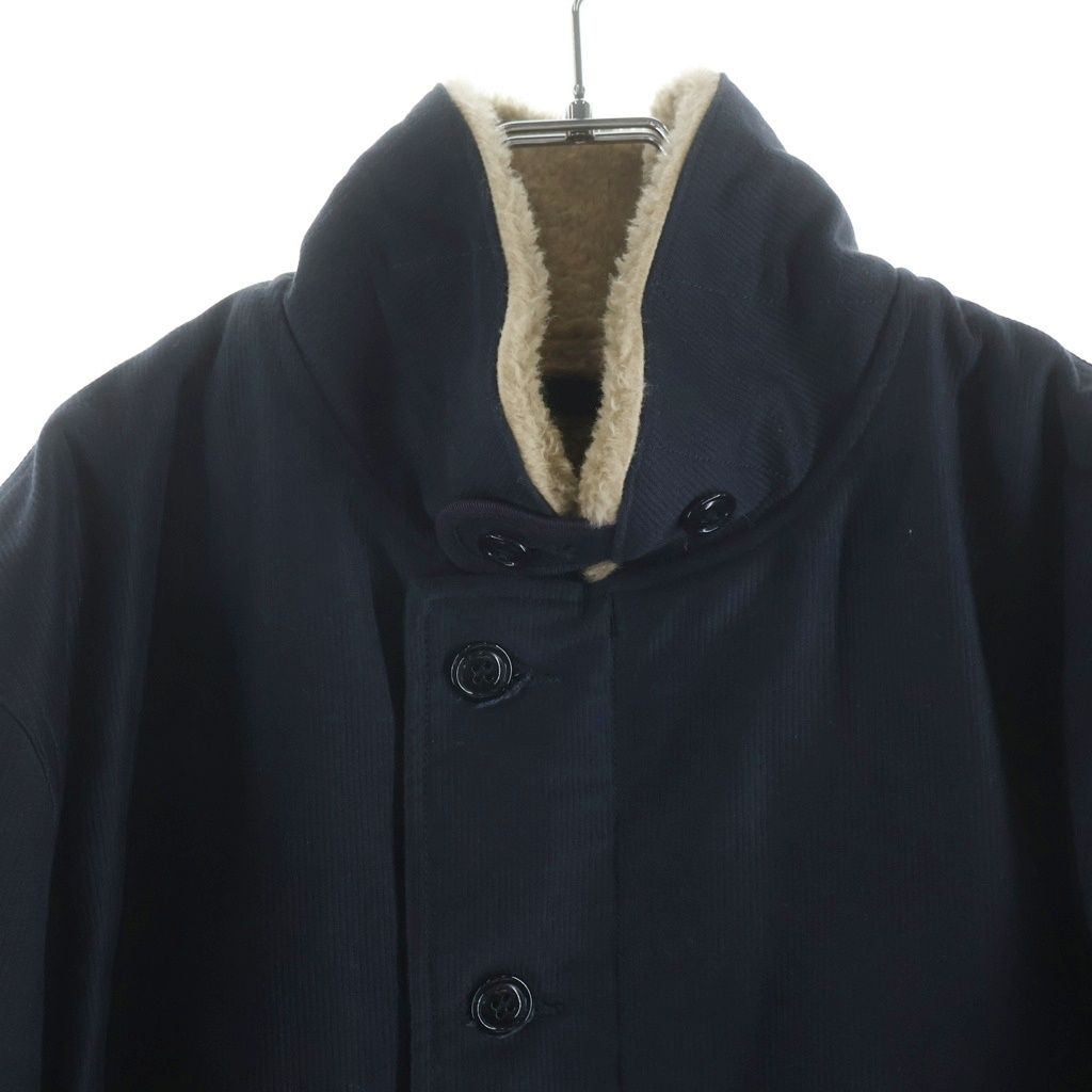 TROPHY CLOTHING トロフィークロージング N-1 裏地ボア ジップアップ デッキジャケット ネイビー TROPHY CLOTHING (トロフィークロージング) N-1 裏地ボア ジップアップ