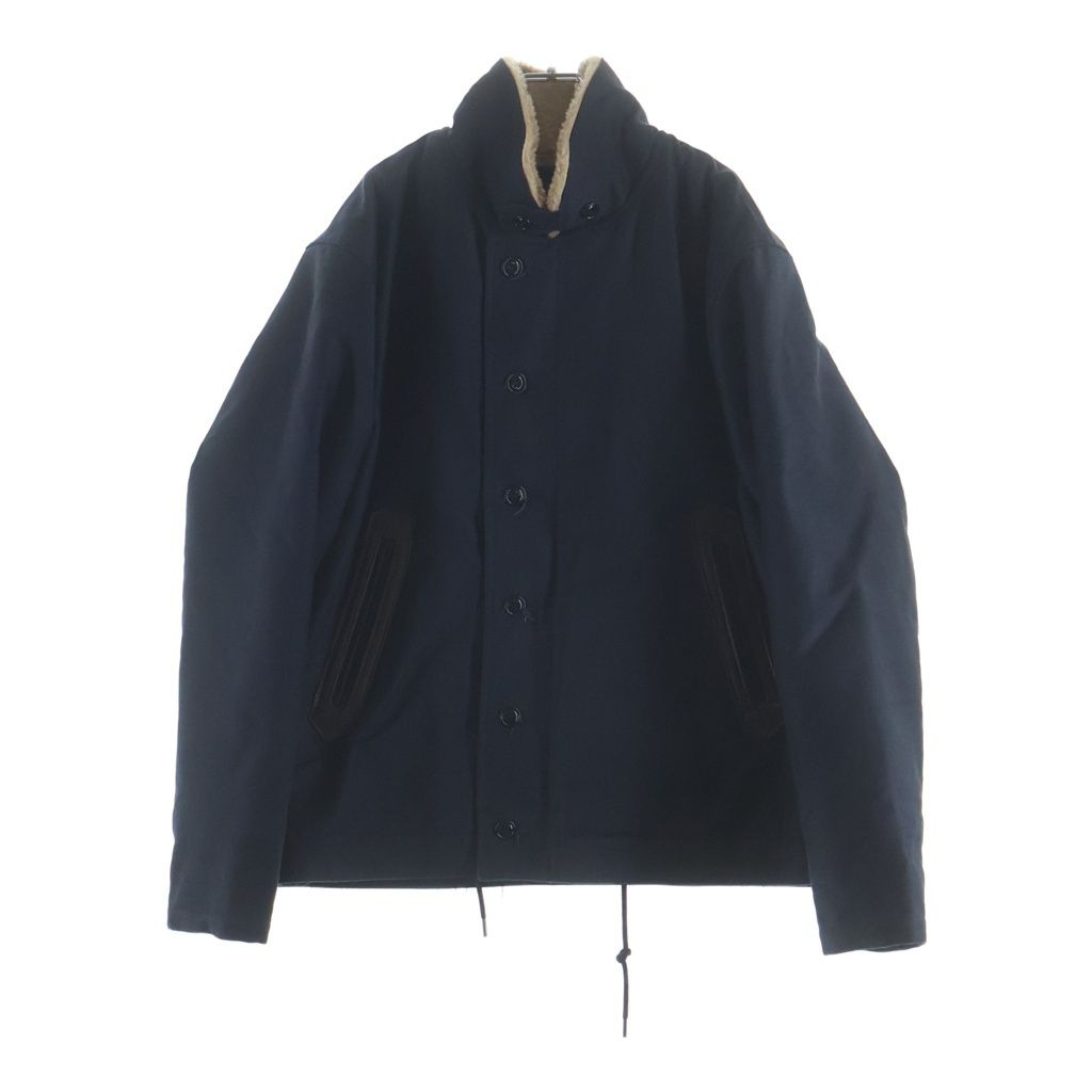TROPHY CLOTHING トロフィークロージング N-1 裏地ボア ジップアップ デッキジャケット ネイビー TROPHY CLOTHING (トロフィークロージング) N-1 裏地ボア ジップアップ