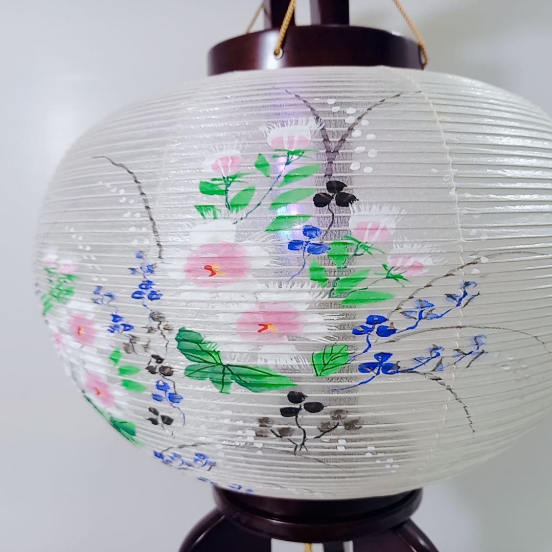 本場 岐阜ちょうちん オーロラ灯 大内行灯 天然木 網張 ブラウン色塗