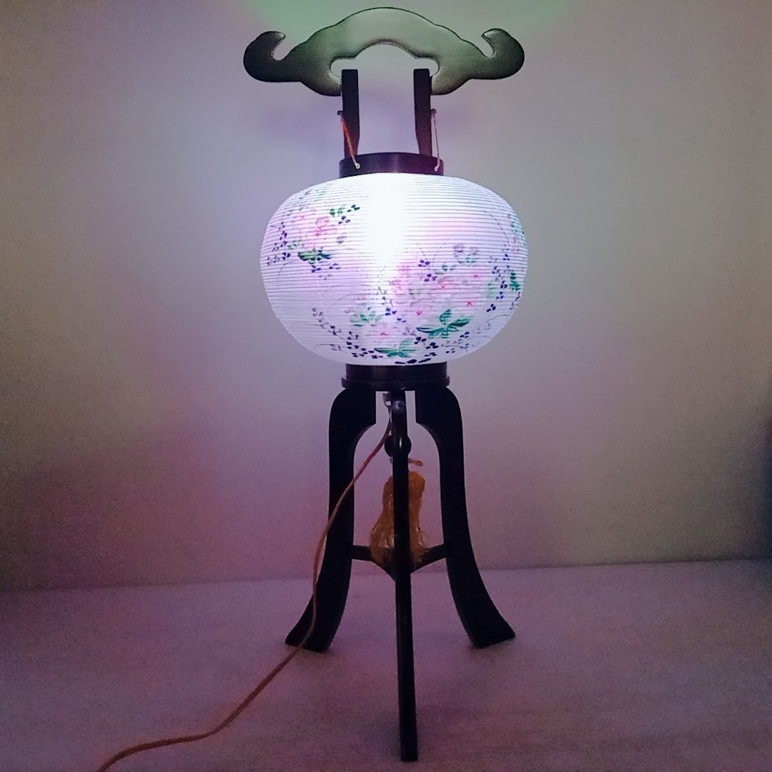 本場 岐阜ちょうちん オーロラ灯 大内行灯 天然木 網張 ブラウン色塗