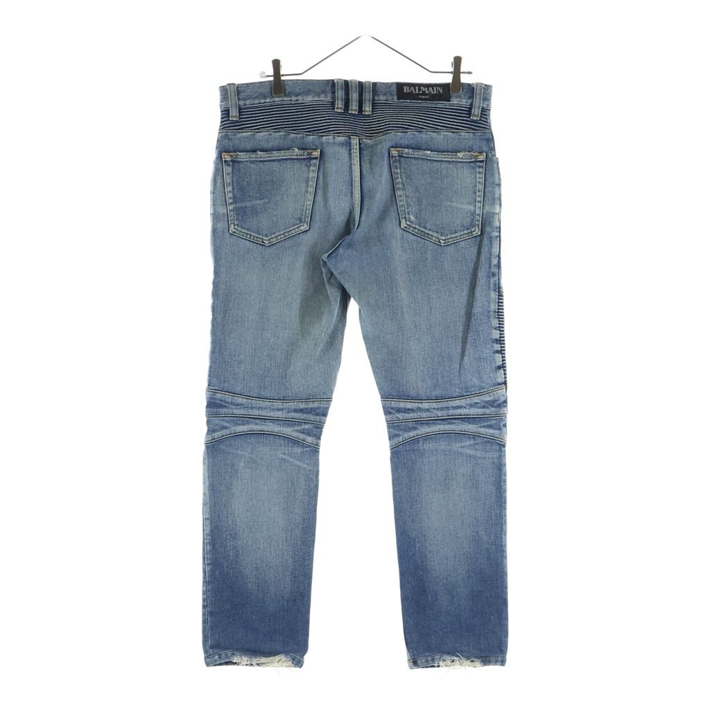 BALMAIN (バルマン) Crash Biker Jeans W5HT551C710V ダメージ加工