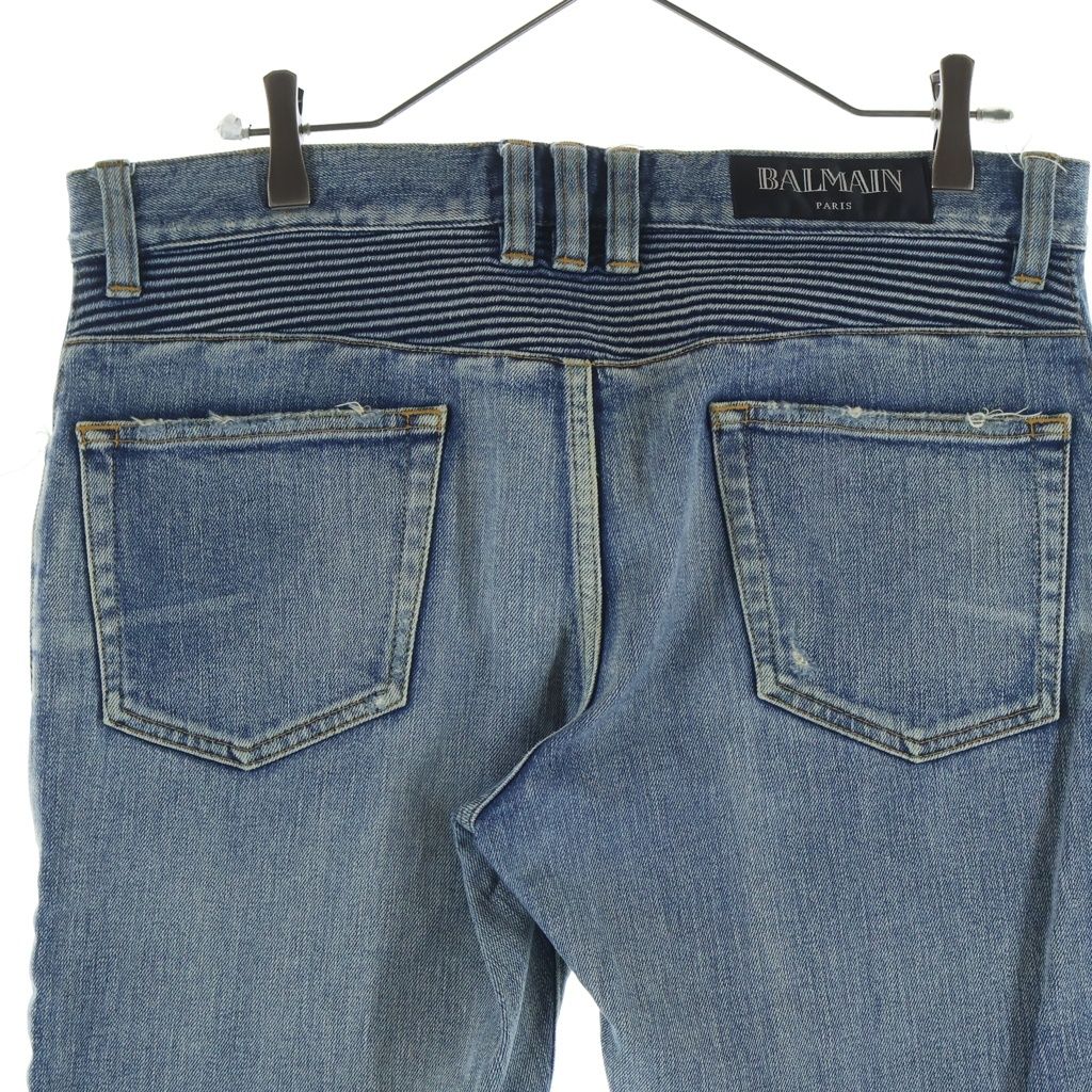 BALMAIN (バルマン) Crash Biker Jeans W5HT551C710V ダメージ加工