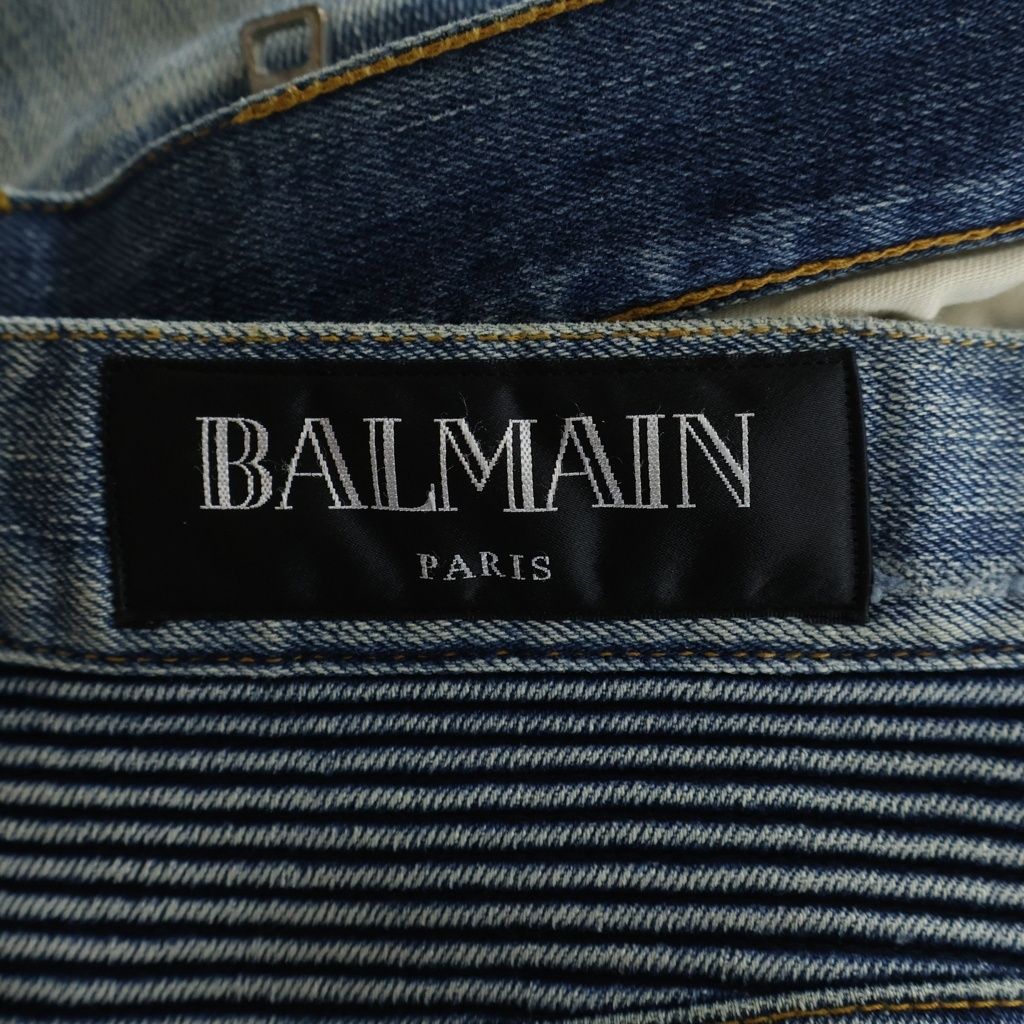 BALMAIN (バルマン) Crash Biker Jeans W5HT551C710V ダメージ加工