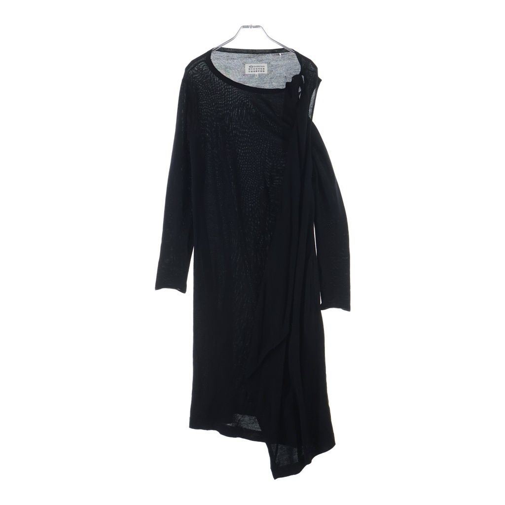 Maison Margiela (メゾンマルジェラ) 16AW 変形 ウール 長袖ニット ワンピース ブラック レディース S31CT0935 S15732