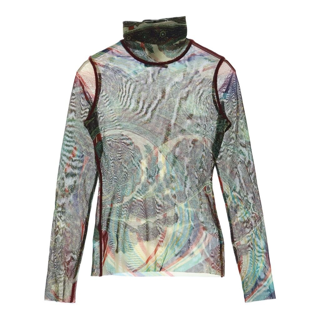 タグ付】ジャンポールゴルチエ FEMME ハイネック パワーネット ペイズリー柄 Jean Paul GAULTIER (ジャンポールゴルチエ) FEMME パワーネット